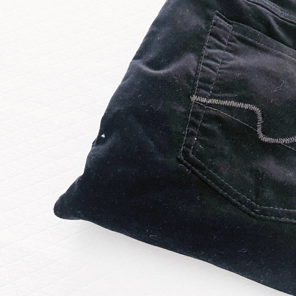 7 For All Mankind Flare Denim Jeans Black Faux Suede SZ27 - Picture 2 of 8